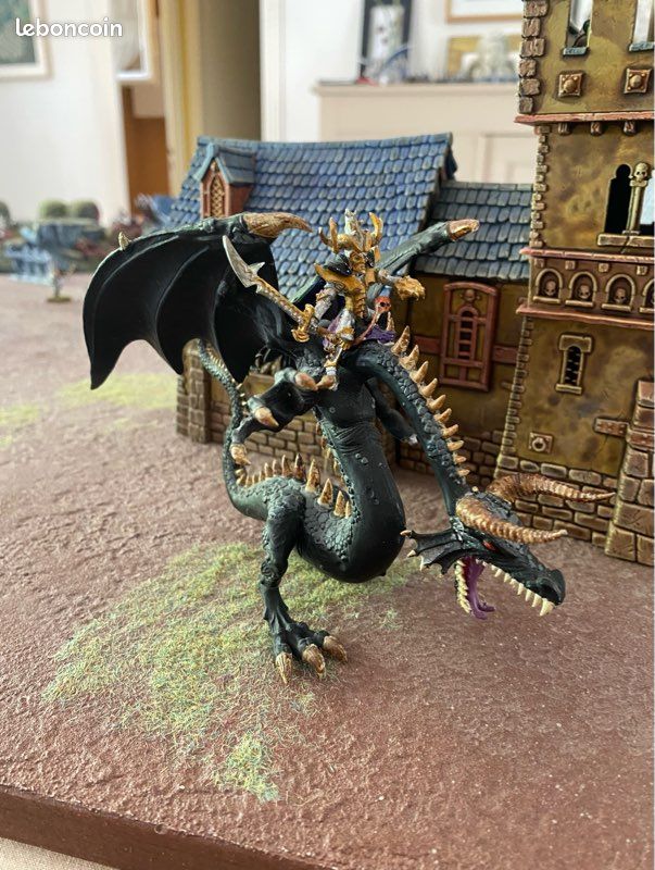 Figurine Elfe Noir Warhammer 1987 En Métal - Occasion, Pour Batailles Fantastiques Ou Collection, Référence P-00ES9