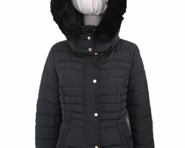 Doudoune Noire à Capuche S Vêtements