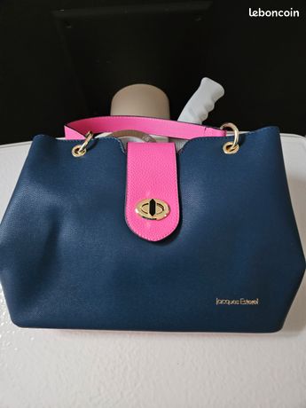 Sac à Main Jacques Esterel Bleu Roi - Créateur Français - Neuf Avec étiquettes