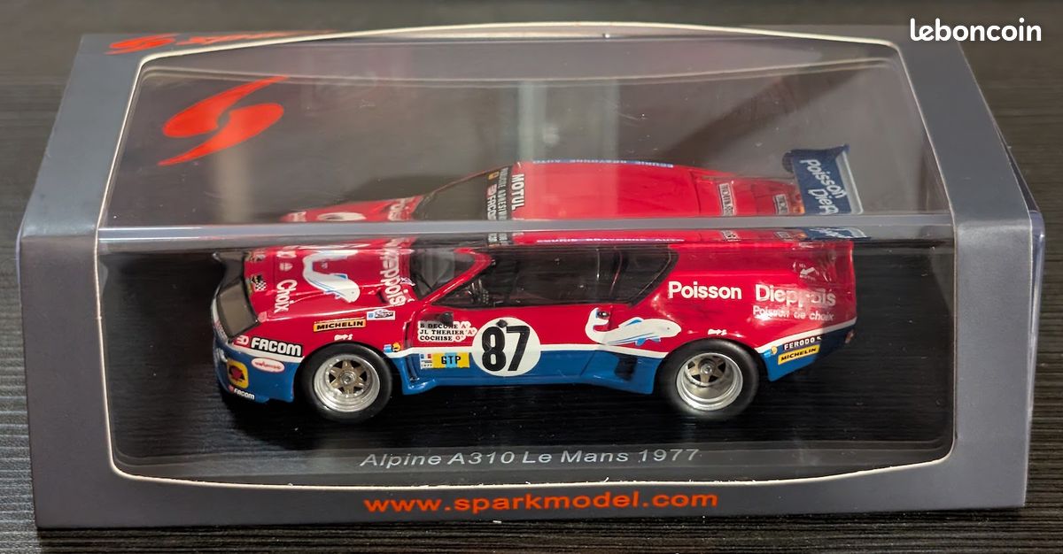 Alpine A310 N°87 – 24 Heures Du Mans 1977 – Échelle 1:43 J.P.S. – No Spark – Neuve