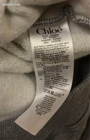 Sweat-shirt Gris Chloé Pour Fille - Taille 12 Ans - Occasion En Très Bon état - Style Pullover