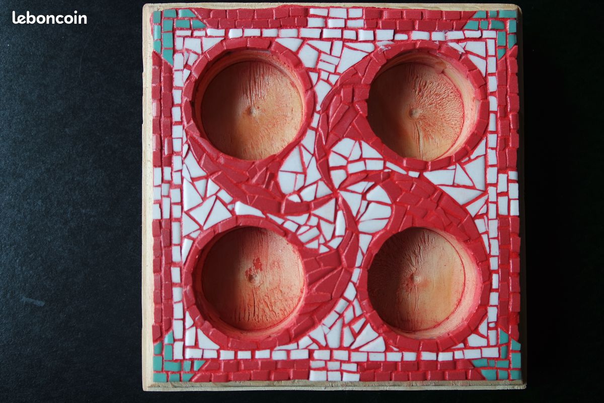 Bougeoir mosaïque "croix basque" (image 10)