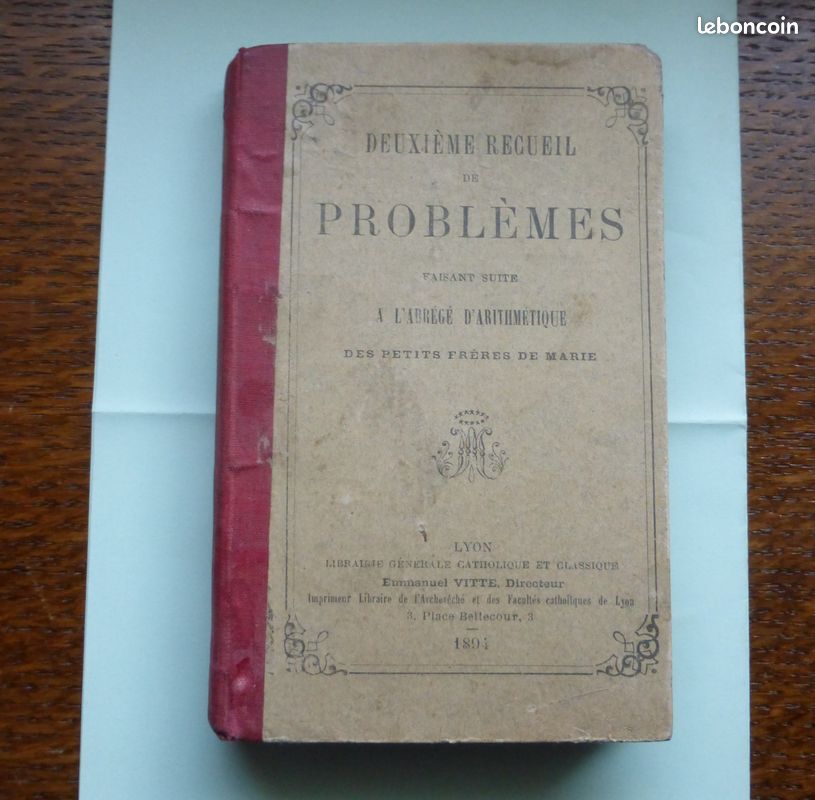 Livre ancien problemes abrégé d'arithmetique (image 1)