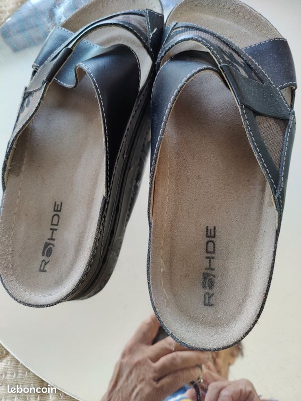 Claquettes homme CUIR ROHDE T. 43 (image 1)