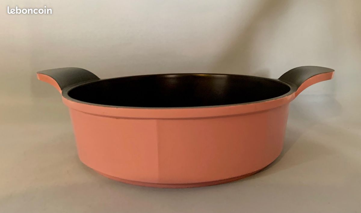 Superbe cocotte ronde "Eela" en céramique Ecolon, marque Neoflam Aeni, Rose, tous feux, Neuve (image 7)