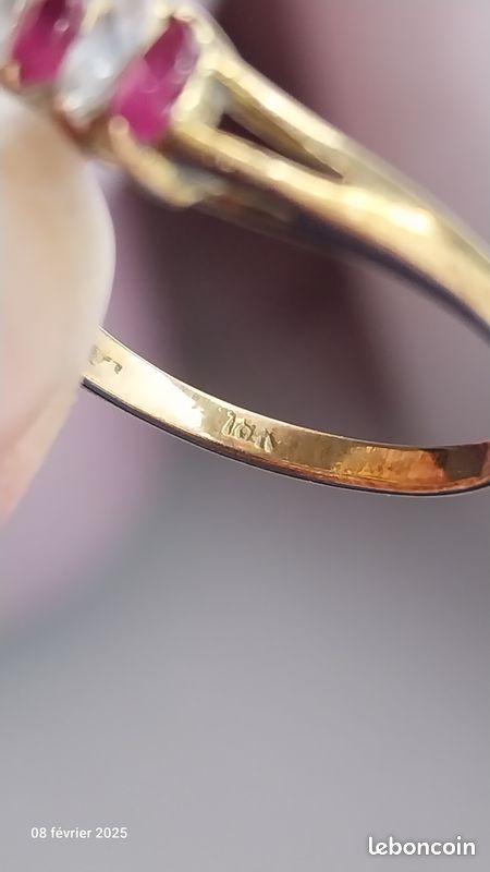 Bague or et rubis (image 5)