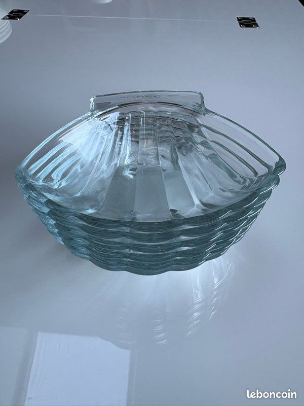Lot De 8 Coquilles Saint-Jacques En Verre Pyrex - Vintage Art Déco - Très Bel état