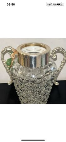 BONBONNIÈRE DRAGEOIR ART Déco Verre Argent Massif Minerve Boite Grande BONBONNIÈRE DRAGEOIR ART Déco Verre Argent Massif Minerve Boite Grande