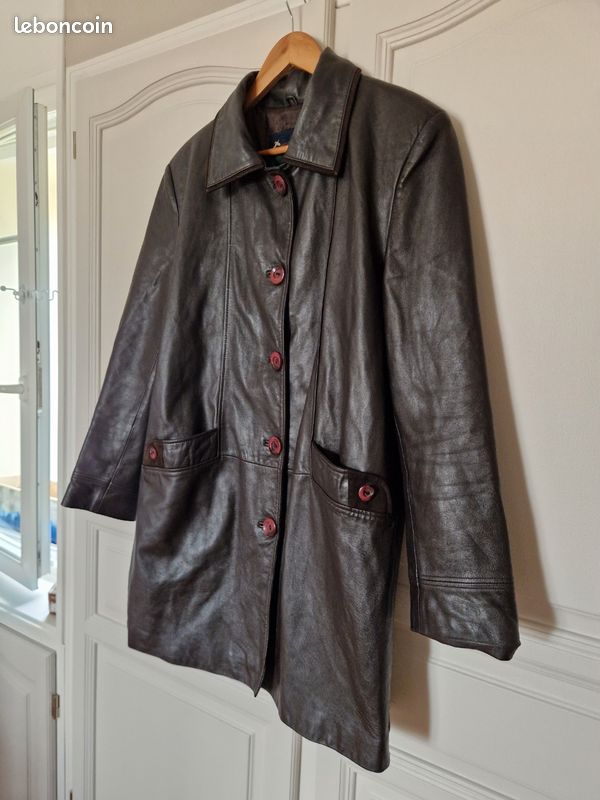 Veste en cuir marron Vintage (image 9)