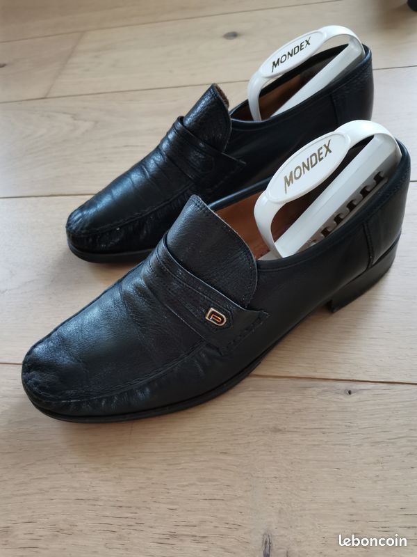 Mocassins cuir noir homme (image 1)