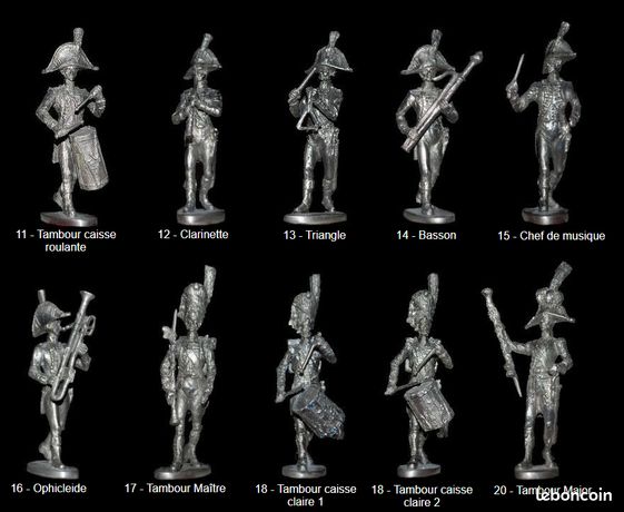 Lot Soldats De Plomb Anciens - Musiciens Et Napoléon - Collection état Brut