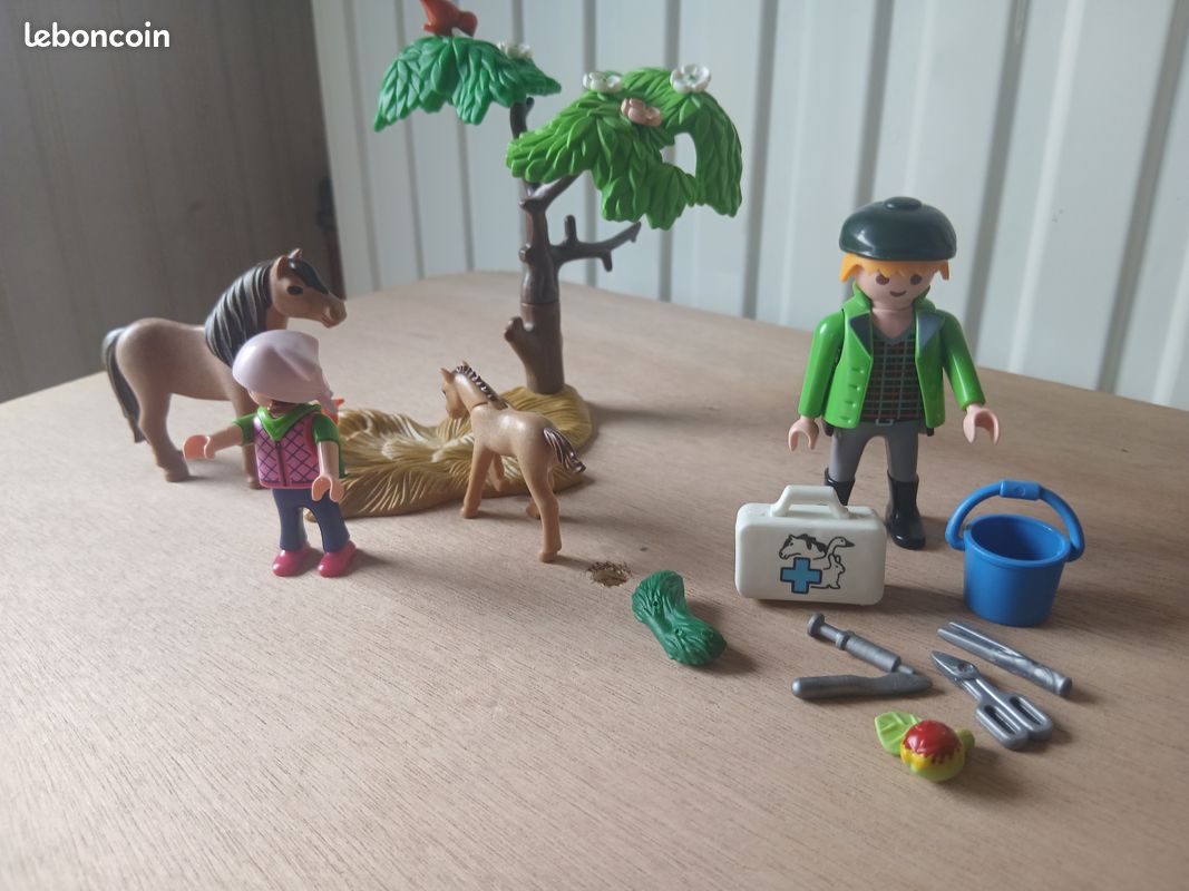 Playmobil 6949 Contry / Ferme. Enfant, poneys et vétérinaire. COMPLET (image 1)