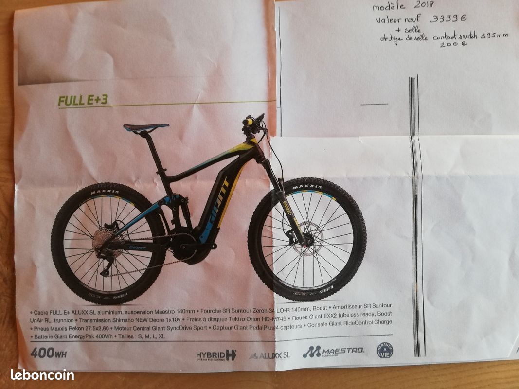 VTT Giant full-e+3 de 2018 Vélos