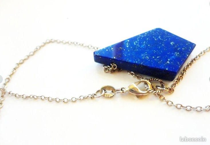 Pendentif Fleur De Soleil En Argent 925 Et Lapis-Lazuli - Bijou Neuf Avec Étiquettes