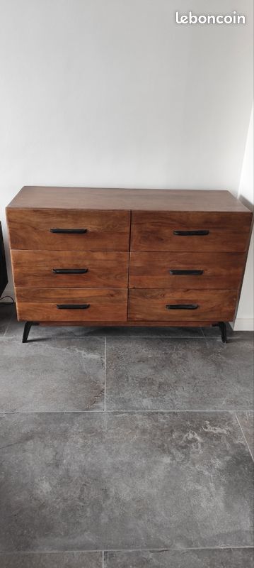 Commode large 6 tiroirs bois de manguier Made.com (image 1)