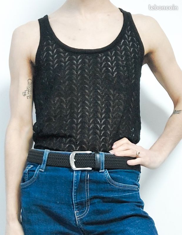 Pull sans manches à paillettes (image 1)
