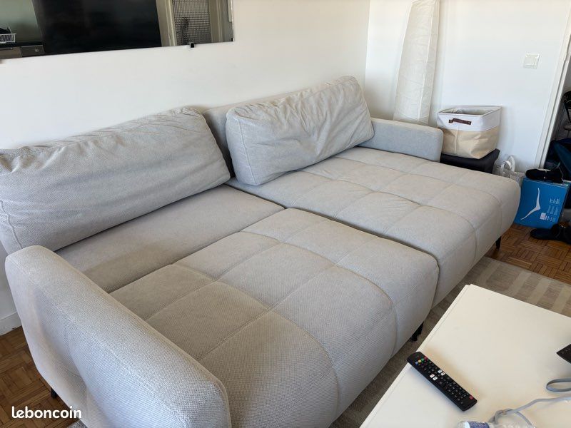 Canapé angle convertible (LAURY TISSU) (image 6)