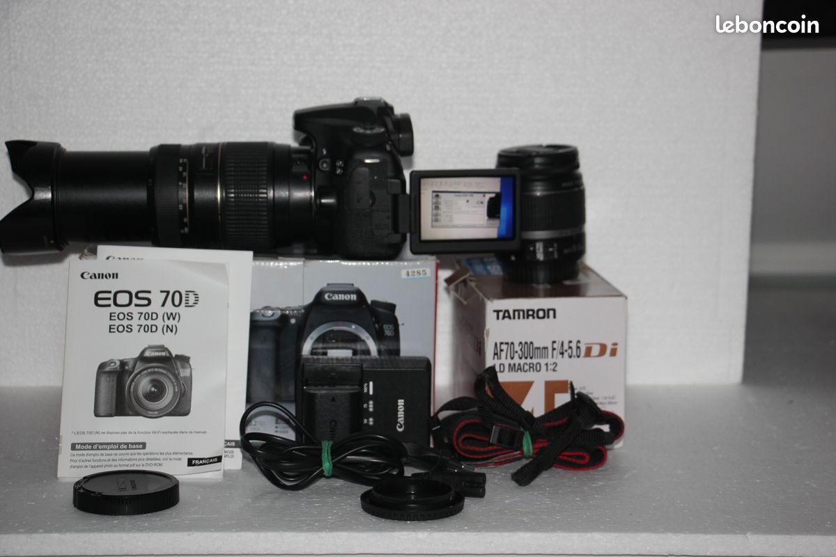 CANON EOS 70D +objectif canon 18-55 is+ tamron 75-300 - Photo 