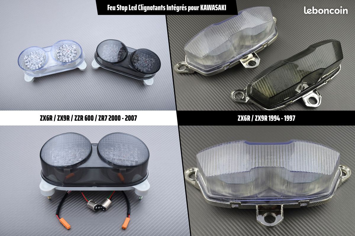 Amélioration Sécurité Moto Feu Stop LED Kawasaki ZX-12R 2000-2005 - Clignotants Intégrés Fumé Accessoire Moto 2000-2005
