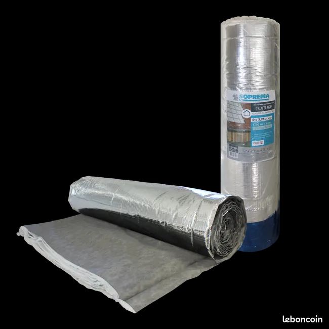 Isolant mince réflecteur 1.6x10m POTEAU Kit VMC Géotextile ciment planche bois ports (image 1)
