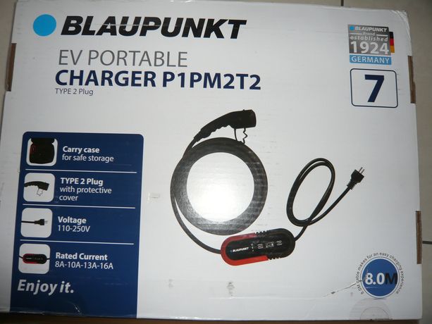 Chargeur électrique portable BLAUPUNKT Type 2 vers Prise domestique - 8m -  3,7 kw (monophasé 16A) - Norauto