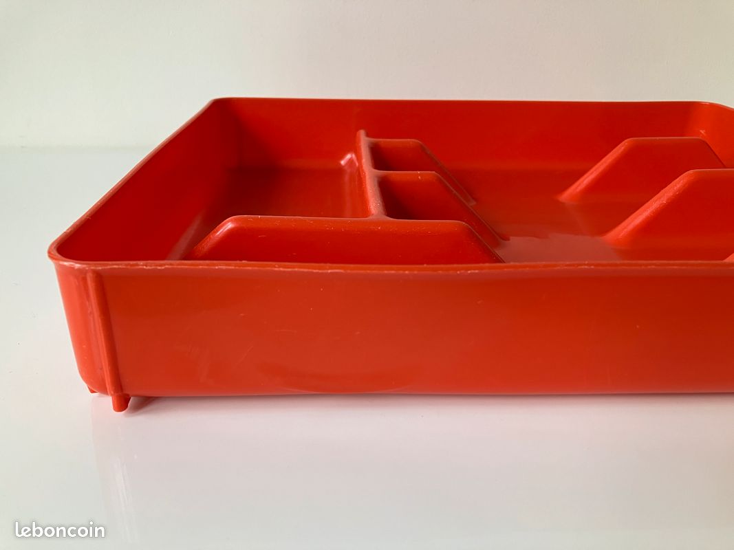 2 Boîtes Miflex Vintage Jaune Orangé - Anciennes, En Plastique, Occasion, Bon état Pour L'âge