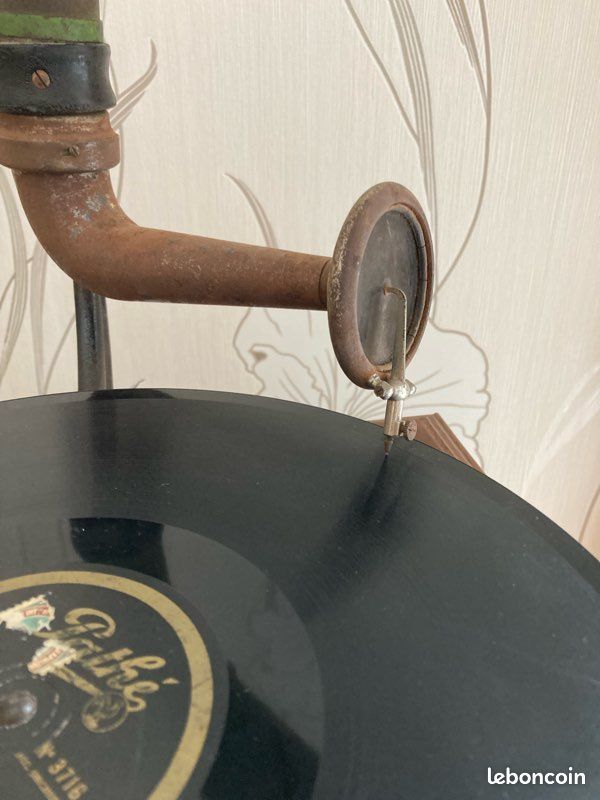 Gramophone pavillon disques (image 2)