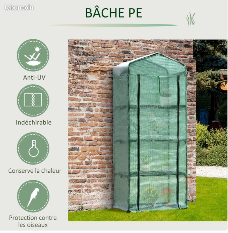 Serre de jardin 160x50x70 - Livraison gratuite en Europe ⭐⭐⭐ (image 5)