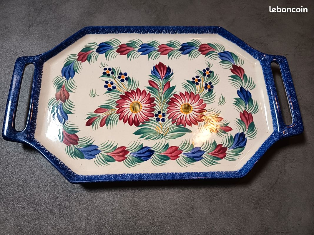 Faïence Henriot Quimper - Assiette Lys - Bretagne - Années 1930 - Bon état