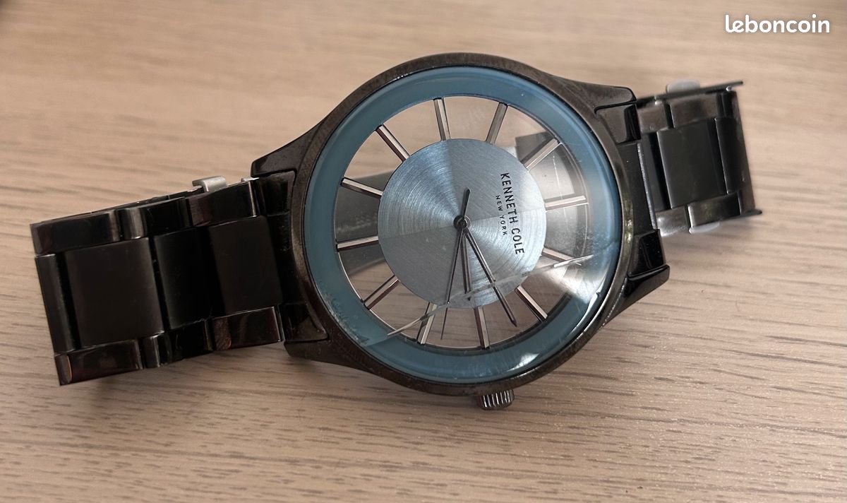 Montre-bracelet Kenneth Cole New York en acier inoxydable noir et bleu pour homme (image 2)