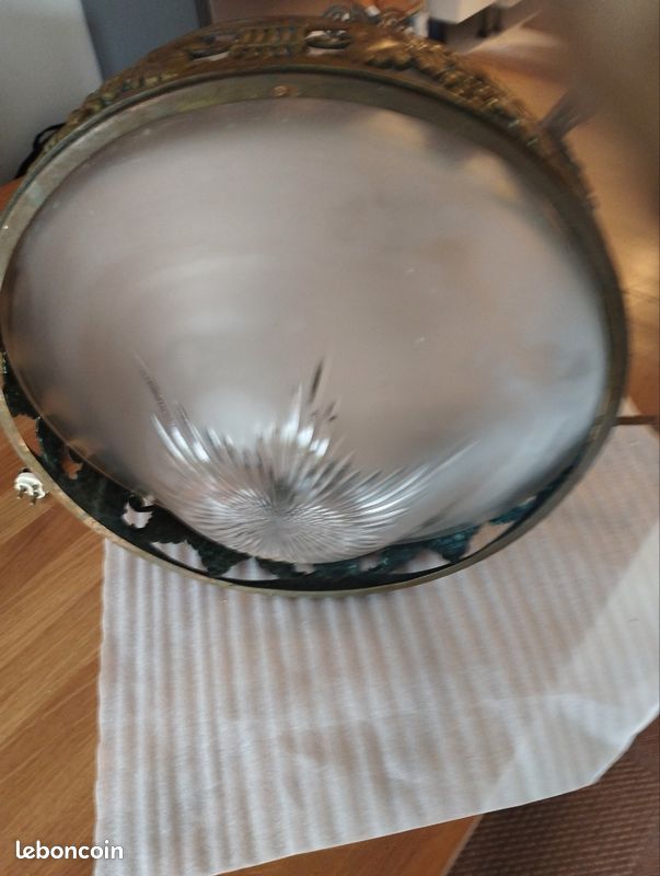 Ancien lustre laiton art deco (image 5)