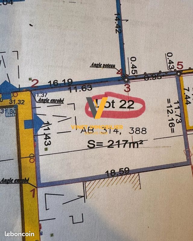 Terrain 217 m² · aux Sorinières · 217 m² · 117 000 €
