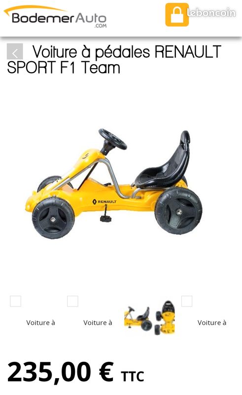 Voiture a pedale renault neuf dans le carton (image 1)