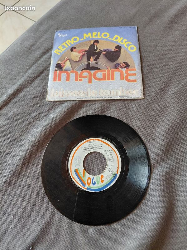 Vinyle 45 tours rétro mélo disco, imagine (image 2)