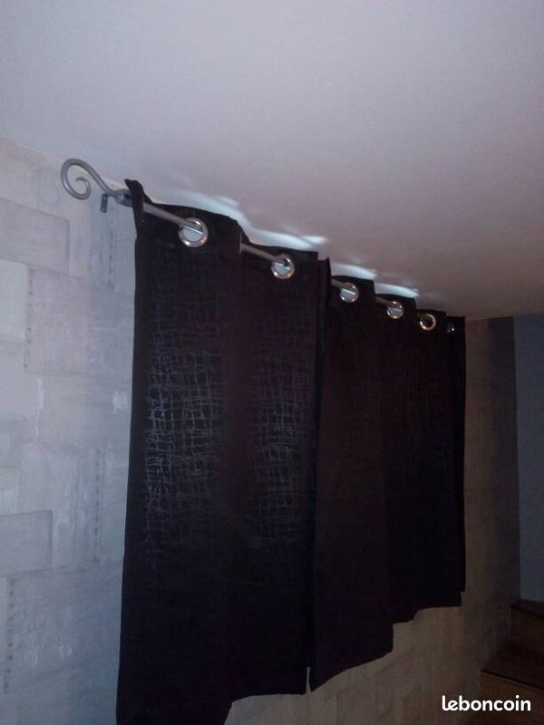 Tringle à rideaux gris métallisé (image 3)
