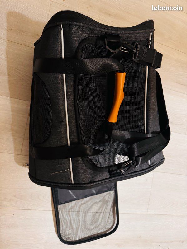 Sac de transport chat petit chien Morpilot pliable gris - Main Image