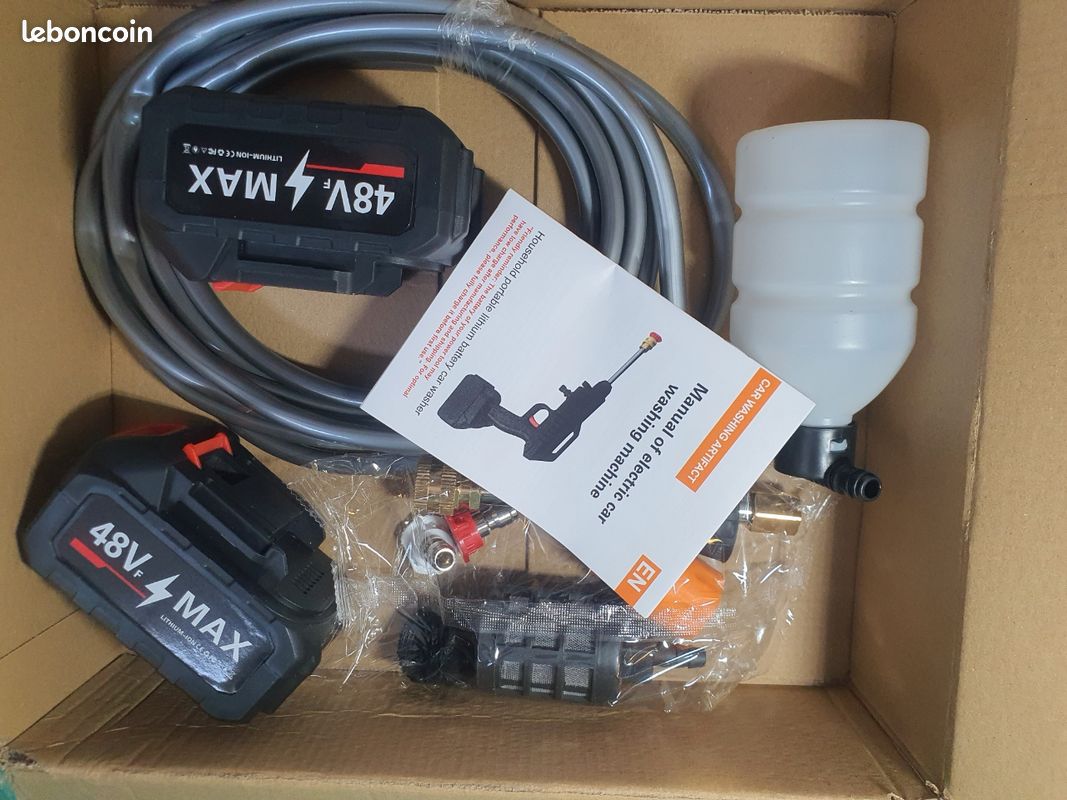 Pistolet à eau pour lavage de voiture, outil de nettoyage pour la maison et le jardin, compatible avec batterie 48V (image 7)