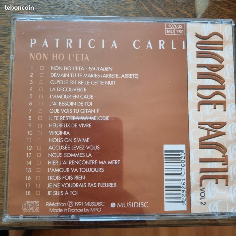 Patricia Carli – Non Ho L'eta - CD (image 3)