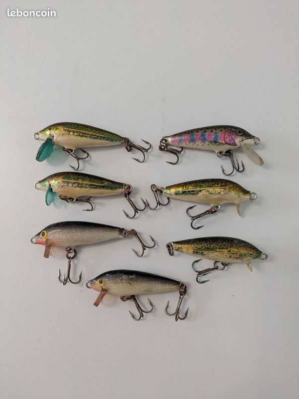 Lot De 4 Leurres Rapala Minnow D'Occasion – Compte à Rebours Et Flottant – Pêche En Eau Douce
