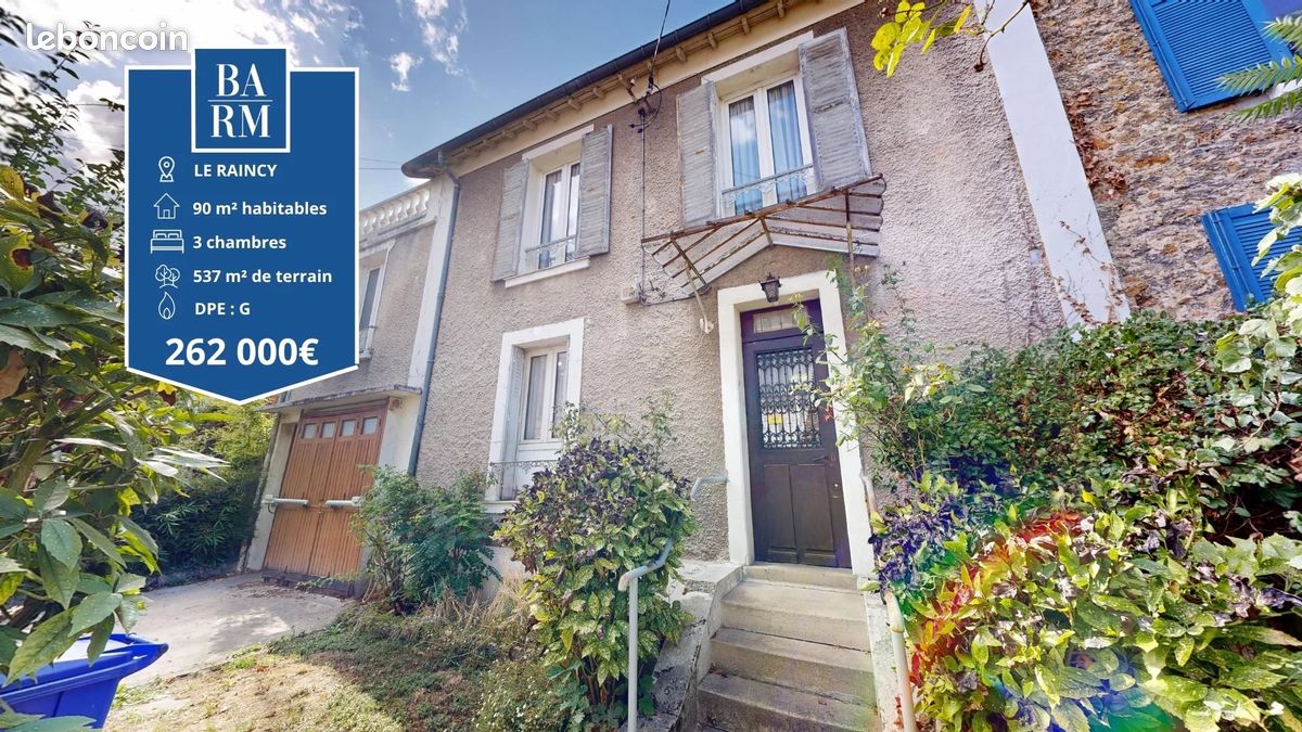 Maison 5 pièces 90 m² · à Le Raincy · 90 m² · 262 000 €
