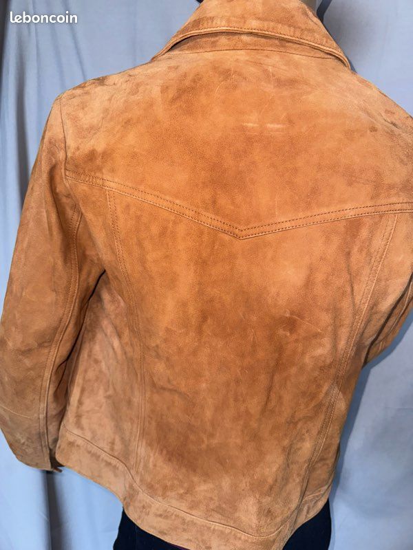 Veste motard perfecto en cuir IKKS (image 9)