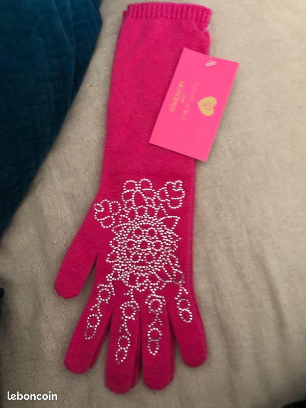 Gants cachemire fushia neuf (image 1)