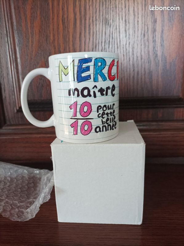 Mug neuf "merci maître" hauteur 10 cm (image 3)