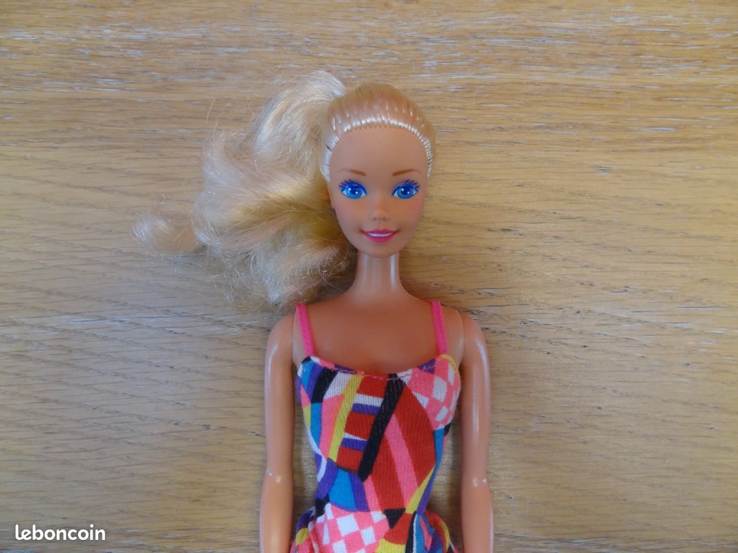 Robe Tahiti Barbie Mattel 1992 - N°1218 - Tenue D'occasion Pour Poupée - En L'état