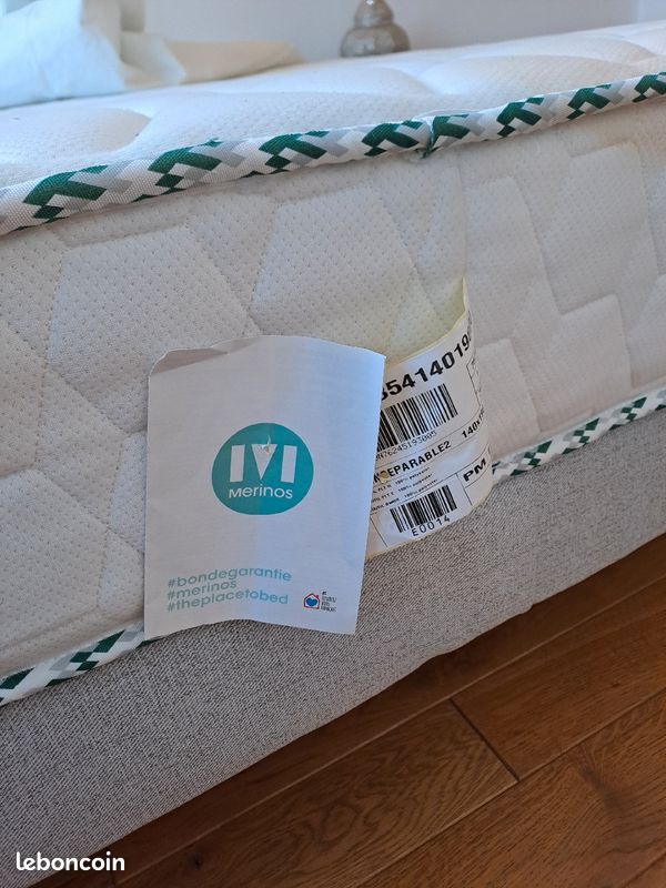 Matelas Merinos + sommier Merinos comme neuf 140x 200 (image 2)