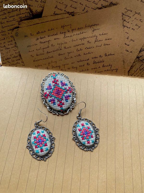 Bijoux uniques broderie palestinienne faite main (image 5)