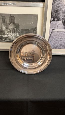 Plat Rond Creux Christofle Modèle Perles – Métal Argenté – Très Bon état