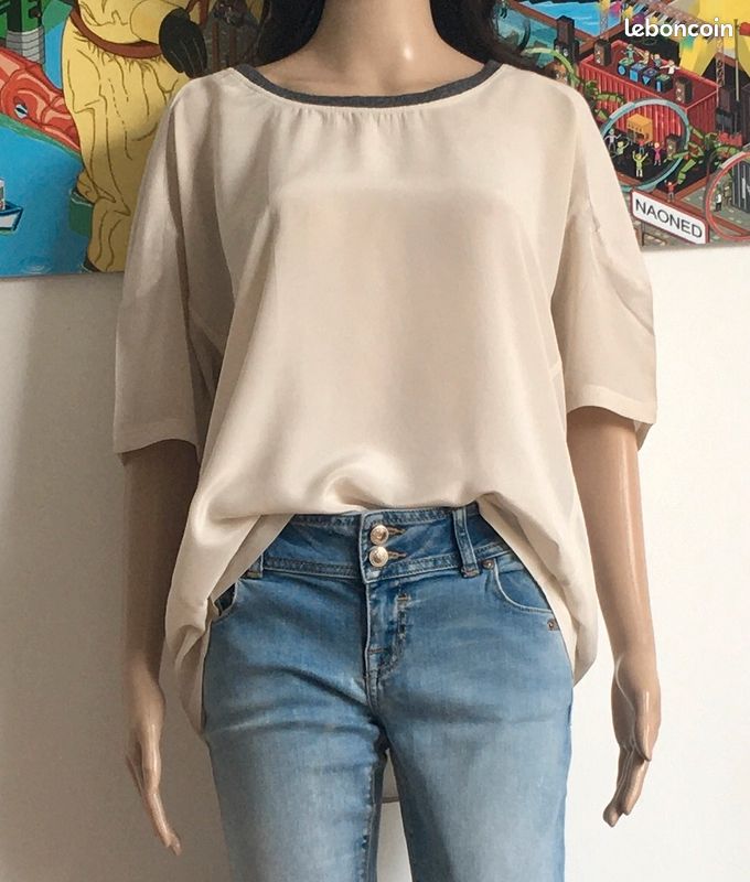 Top Iro crème et gris anthracite - Taille M (image 2)