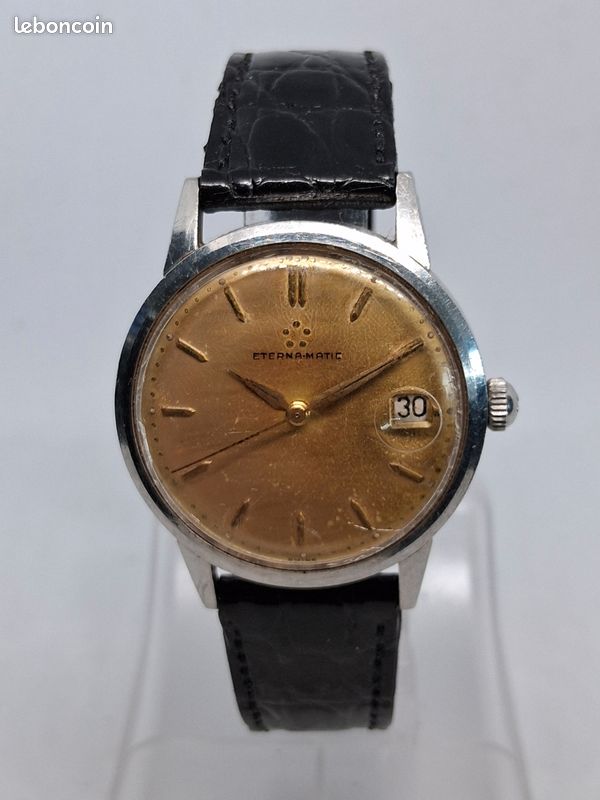 Montre-bracelet Mécanique Antique Eterna En Argent - Style Tranchée - Pendentif Rare - Occasion