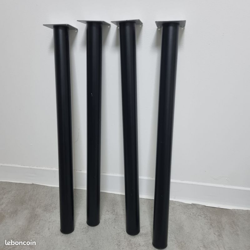 Lot de 4 pieds de table noirs (image 1)